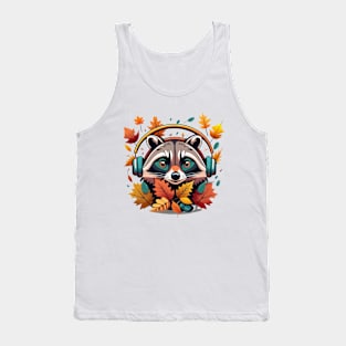 Autumn Serenade with Raccoon Tank Top